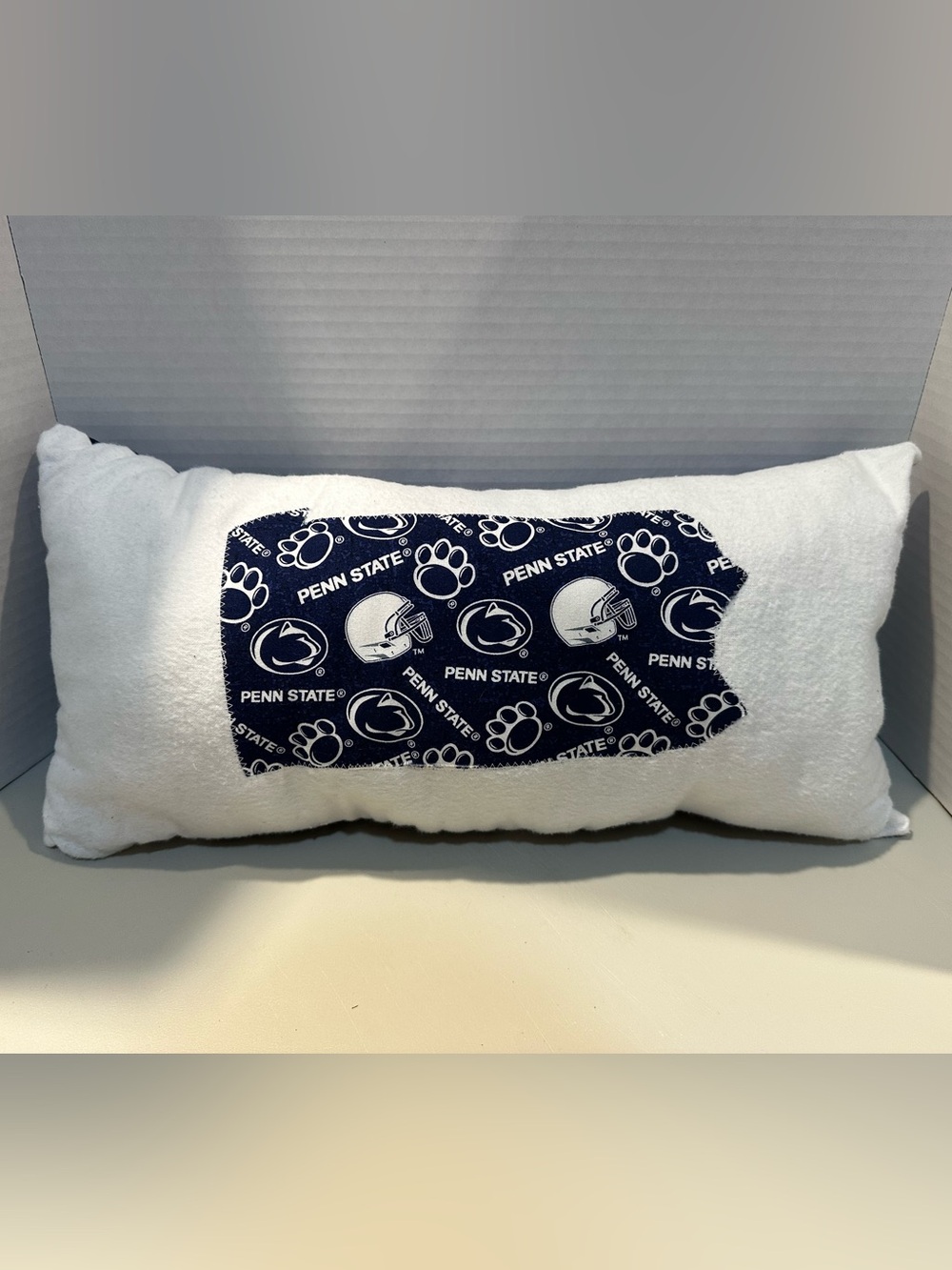 Handmade 18x8” Penn State Nittany Lions PA State Appliqué Throw Pillow